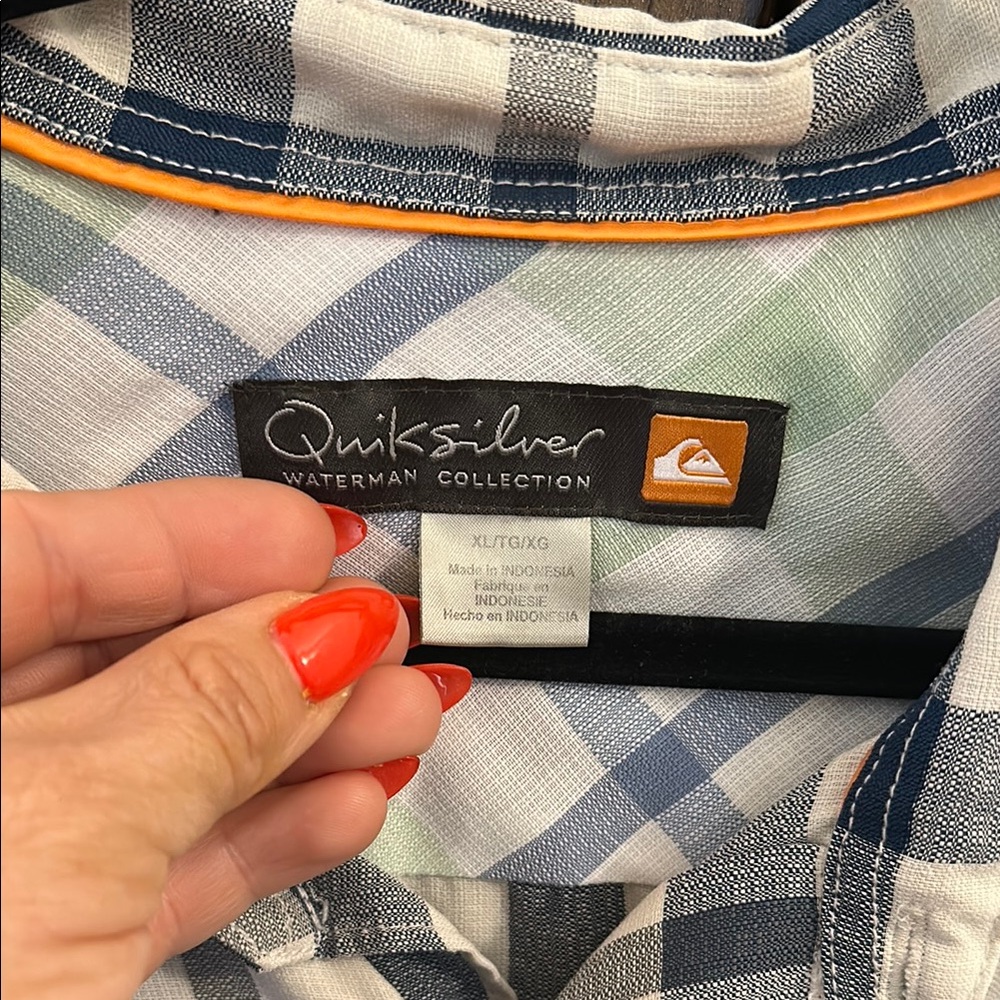 Checkered Blue and White Men's Shirt - Picture 2 of 7